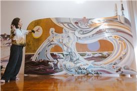 The landscape artist who makes her paint from pearls, crystals and volcanic dust