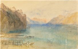 Lake Brienz, with the Setting Moon — a Late Turner Watercolour Reflecting His Declaration That ‘Atmosphere Is My Style’