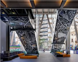 Sculpture in the City/Bloomberg Space review – folk horror bubbles up under towering icons of cash