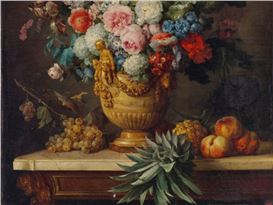 Masterpiece Story: Still Life with Flowers in an Alabaster Vase and Fruit by Anne Vallayer-Coster