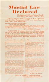 Broadside announcing martial law during 1921 Tulsa Race Massacre among headliners in Heritage's sale Broadside announcing martial law during 1921 Tulsa Race Massacre among headliners in Heritage's sale