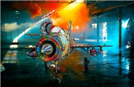 Artist Transforms Cold War Fighter Jet With Colorful Glass Beads Inspired by African Beadwork
