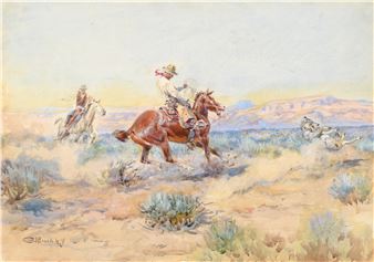 Roping a Wolf
(ca. 1918 - Charles Marion Russell