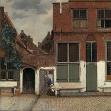 Vermeer First painted the House in his Famous Painting "The Little Street" with a closed Door