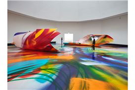 Katharina Grosse's Immersive Spray Paintings and Unseen Sculptures Take over Staatsgalerie Stuttgart Katharina Grosse's Immersive Spray Paintings and Unseen Sculptures Take over Staatsgalerie Stuttgart